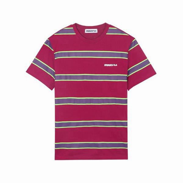 Camisetas Manga Corta Fila Hombre Moradas - Striped S/S - España 746203AJS